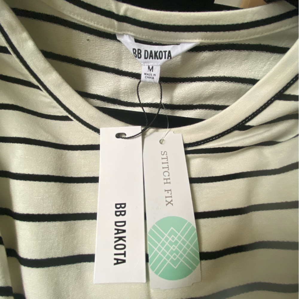 BB Dakota X Steve Madden Women’s Cascade Knit Dress | Medium | White & Black - Picture 5 of 6